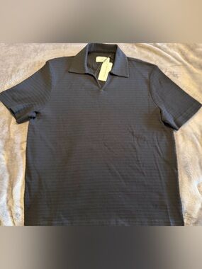 MIA Charcoal Textured Polo in Dark Gray